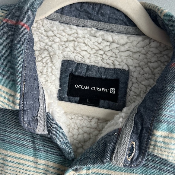 Striped Sherpa Lined Shacket - Picture 4 of 5